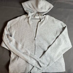 Women’s FITZ + EDDI Crop Top Fleece Grey Zip-Up Jacket Size SM-M